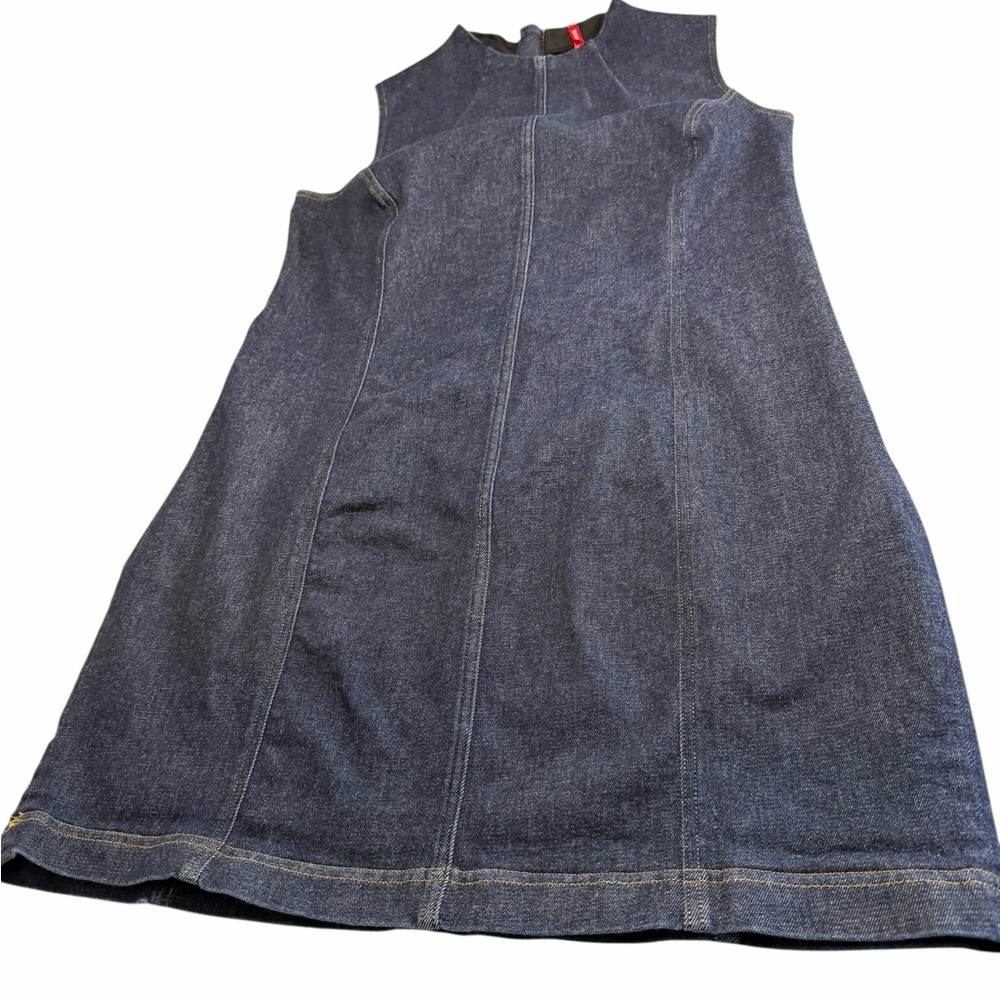 SPANX Dark Blue Denim Midi Dress - Picture 5 of 10